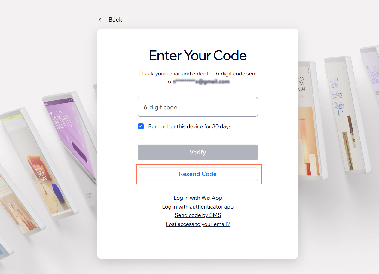 Capture d'écran de l'écran d'authentification en deux étapes avec le bouton Envoyer le code mis en surbrillance.