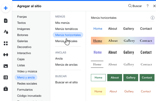 Editor de Wix: cambiar el estilo del menú del sitio, Centro de Ayuda