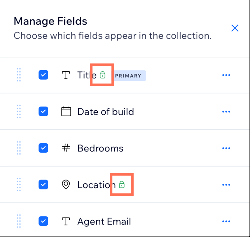 A screenshot of the Manage Fields panel, highlighting the fields with the PII toggle switched on.