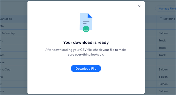 A screenshot of the panel that displays when your file is ready to download.