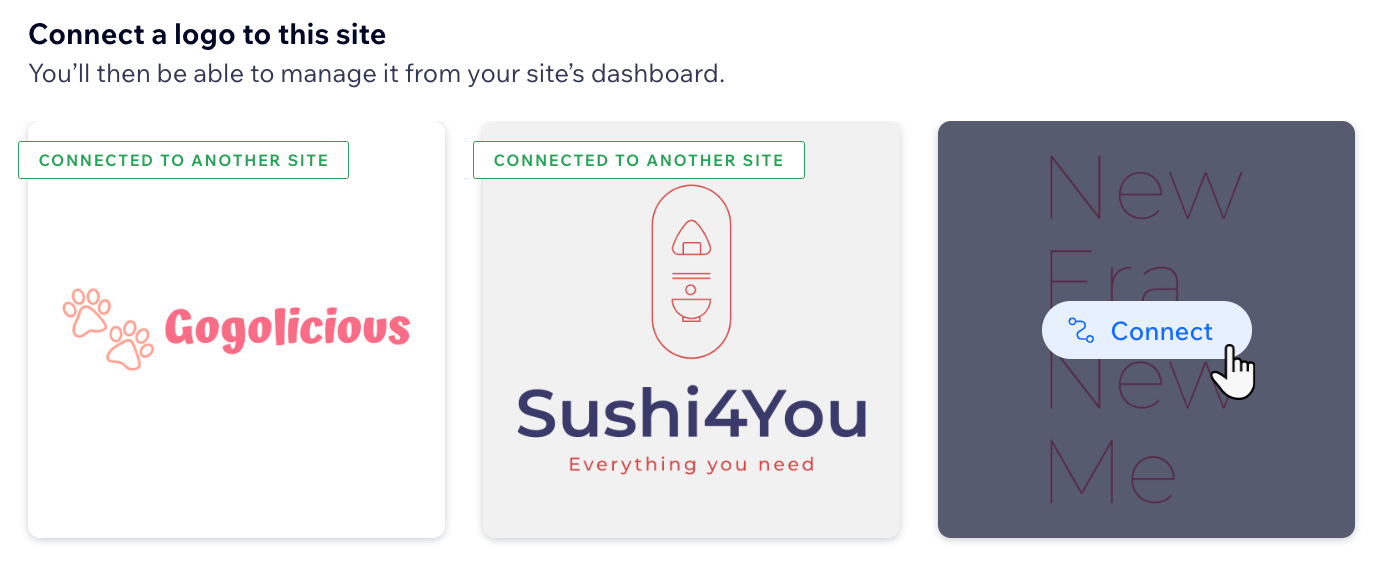 A screenshot showing 3 logos with the Connect button highlighted