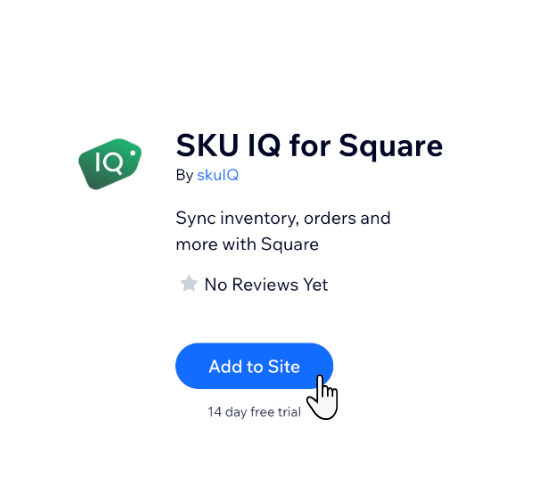 screenshot to show how to add the SKU IQ app to your site.