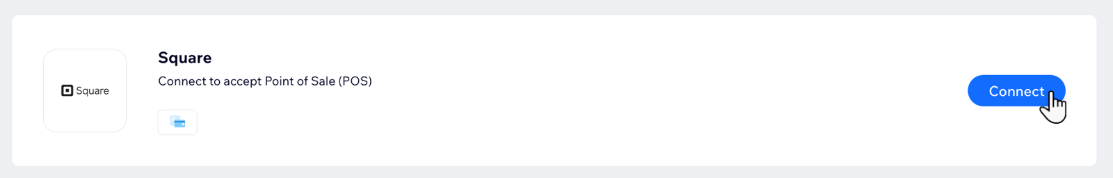 A screenshot showing how you can connect to the Square (POS) from Wix