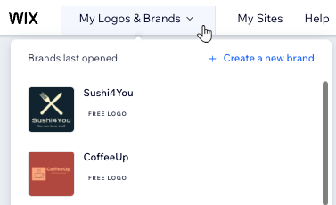 A screenshot showing the selection of My logo and Brands