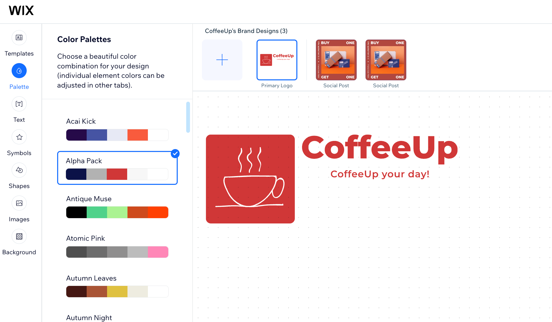 A screenshot showing what the process of editing a logo looks like