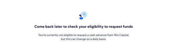 Screenshot showing the screen of a non eligible user