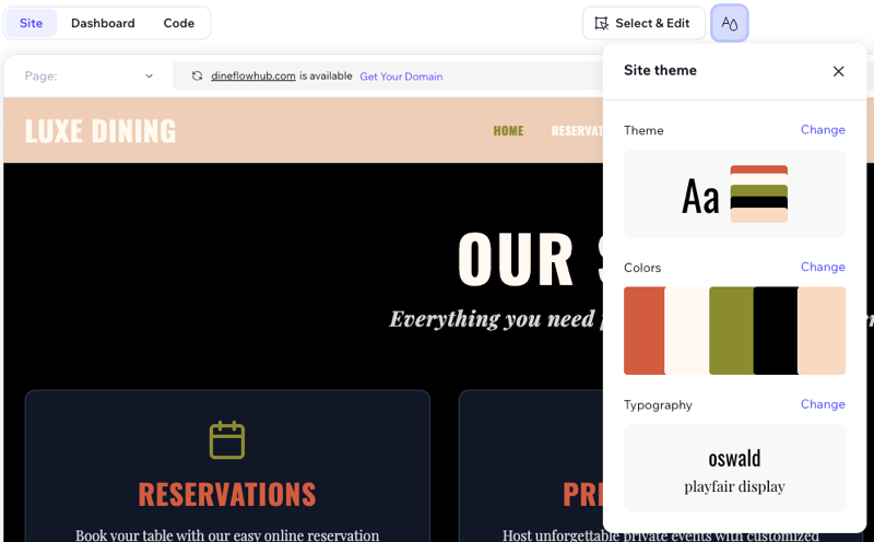 A screenshot showing how to change the theme color