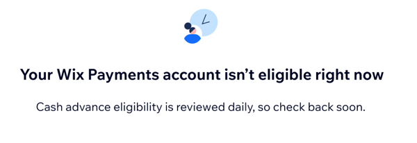 Screenshot showing the screen of a non eligible user