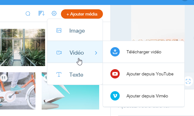 Wix Pro Gallery : Ajouter des vidéos YouTube et Viméo à la galerie