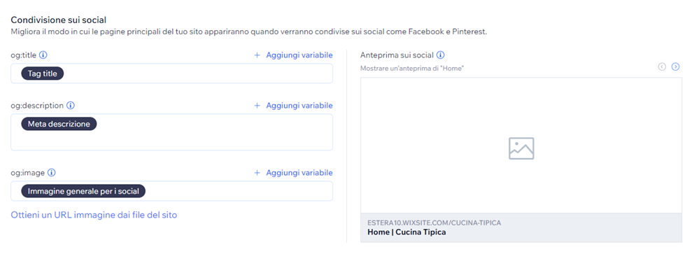 tag condivisione social