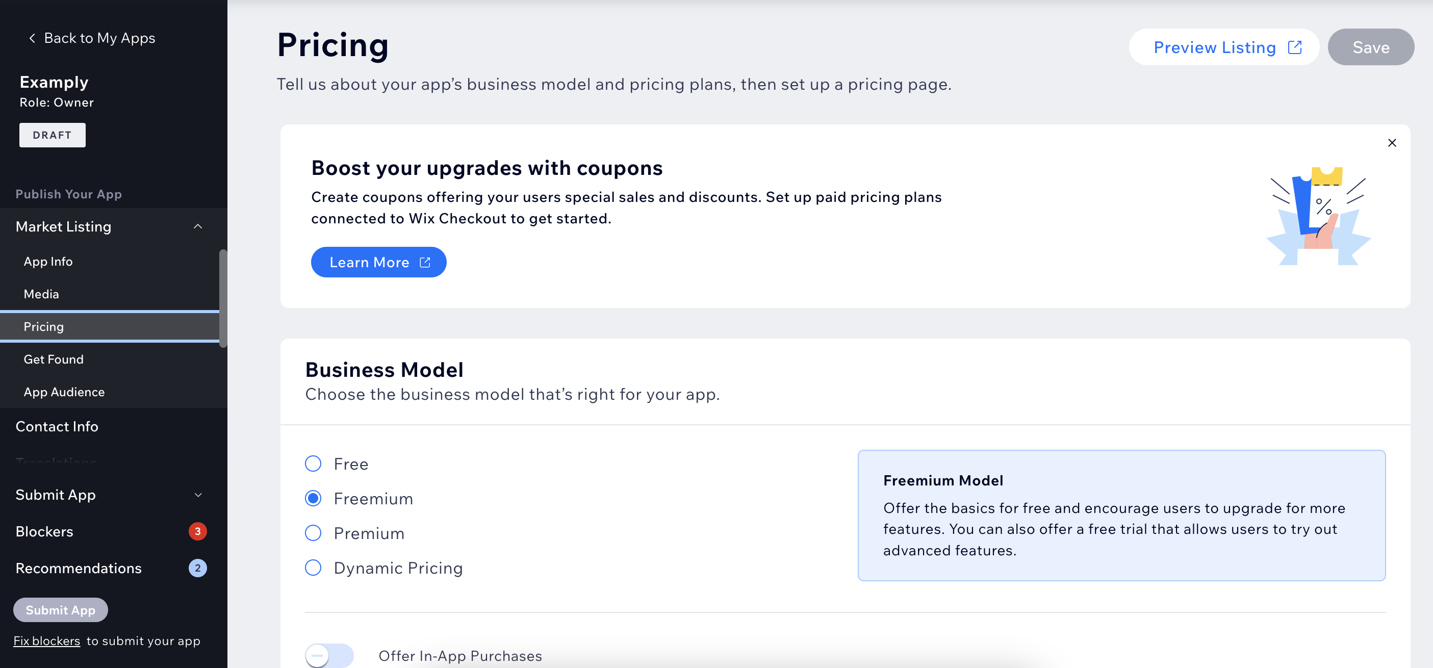 Set Up a Pricing Page