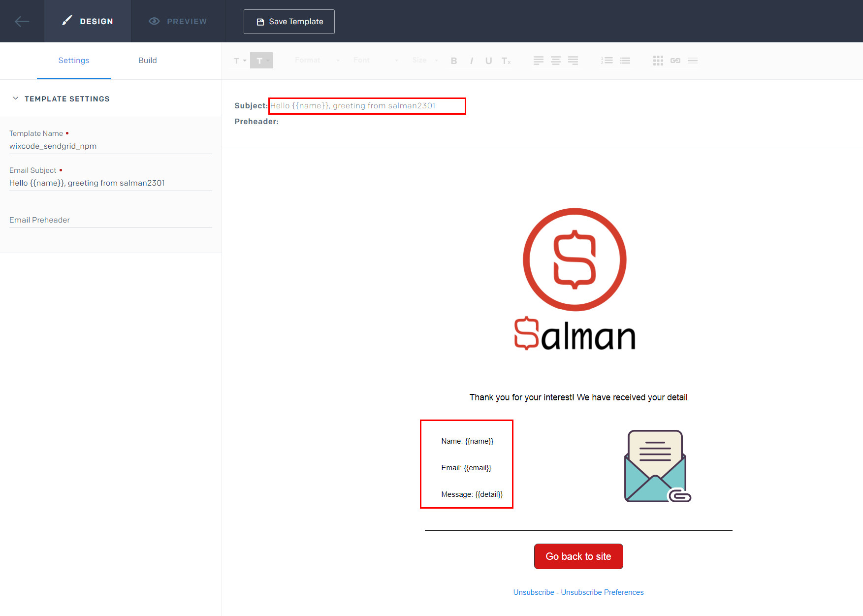 generate-key npm notification email Sendgrid https://support.totallycodable.com/en and  npm using code Wix Send