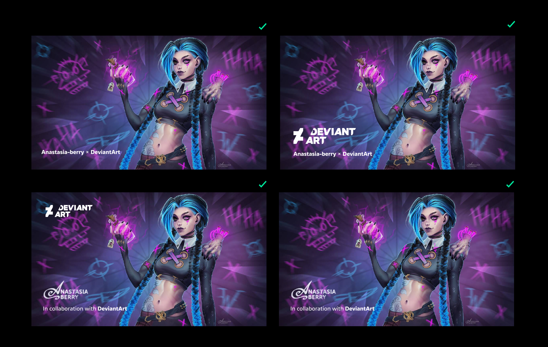 Examples of good and bad logo placement