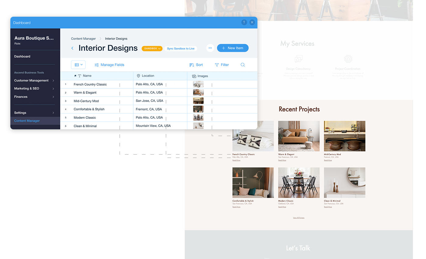 サイトコンテンツを表示させよう Wix Content Manager Learning Center