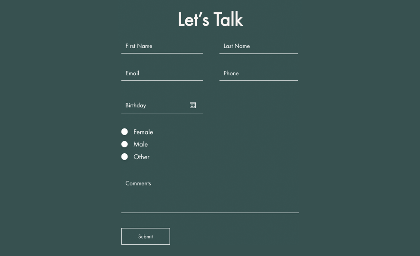 Collecting Input - Getting started with Wix Content Manager