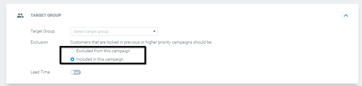 Screenshot showing the campaign exclusion setting being removed.
