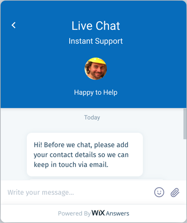 Free live chat for wix