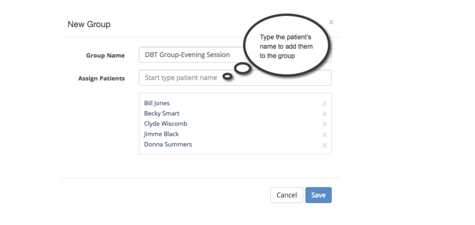 Group Creation TherapyMate